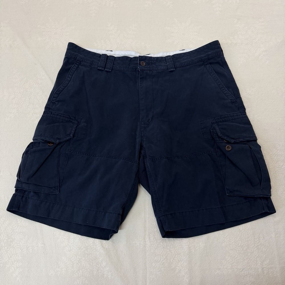 Polo Ralph Lauren Cargo Shorts Mens 40 Navy Blue Classic Polo Chino 10" Inseam